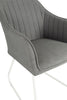 Close-up of the seat of the Santorini Garden Dining Chair, revealing its plush cushioning and elegant light grey upholstery.