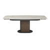 Torelli Modena extending dining table with travertine ceramic top