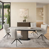 Torelli Modena extending dining table with travertine ceramic top