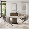 Torelli Modena extending dining table with travertine ceramic top