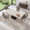 Torelli Modena extending dining table with travertine ceramic top