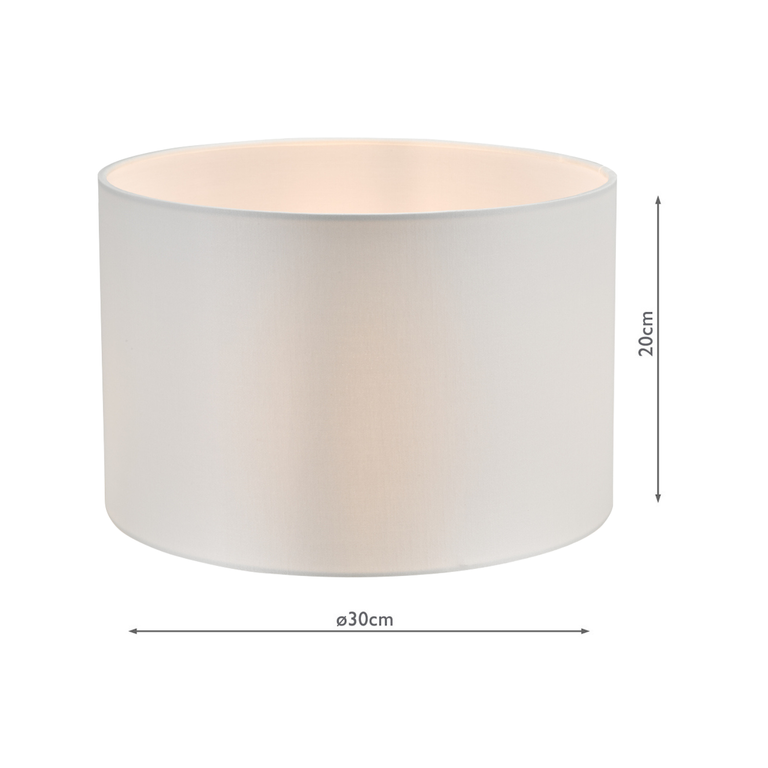 Lyris Cotton Drum Shade 30cm Ivory – Modern Lamp Shade for Table Lamps & Pendant Lighting