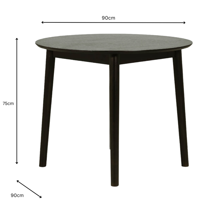 Doolin Round Dining Table 90 cm Black