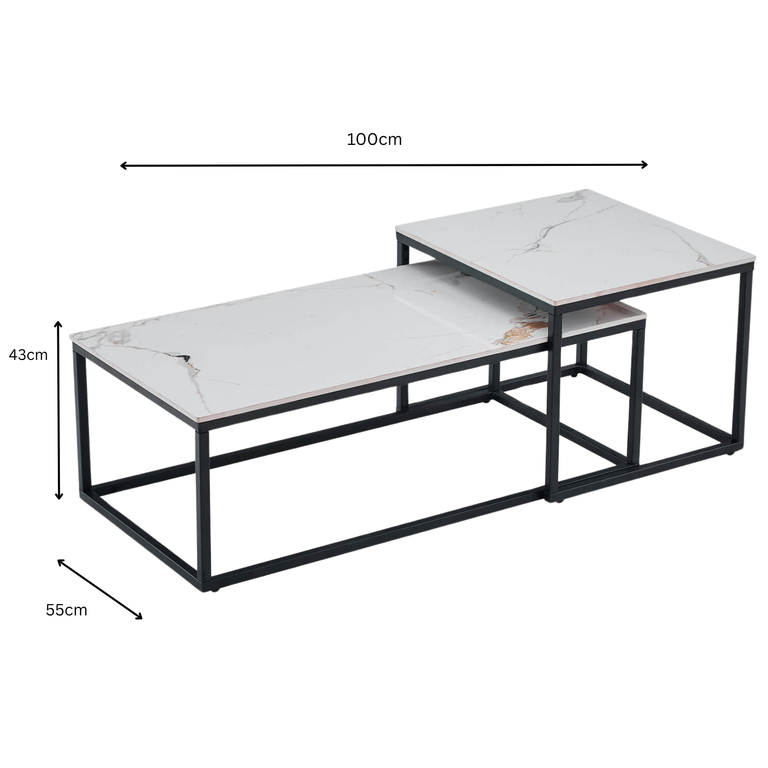 Cody Nest of Coffee Tables White