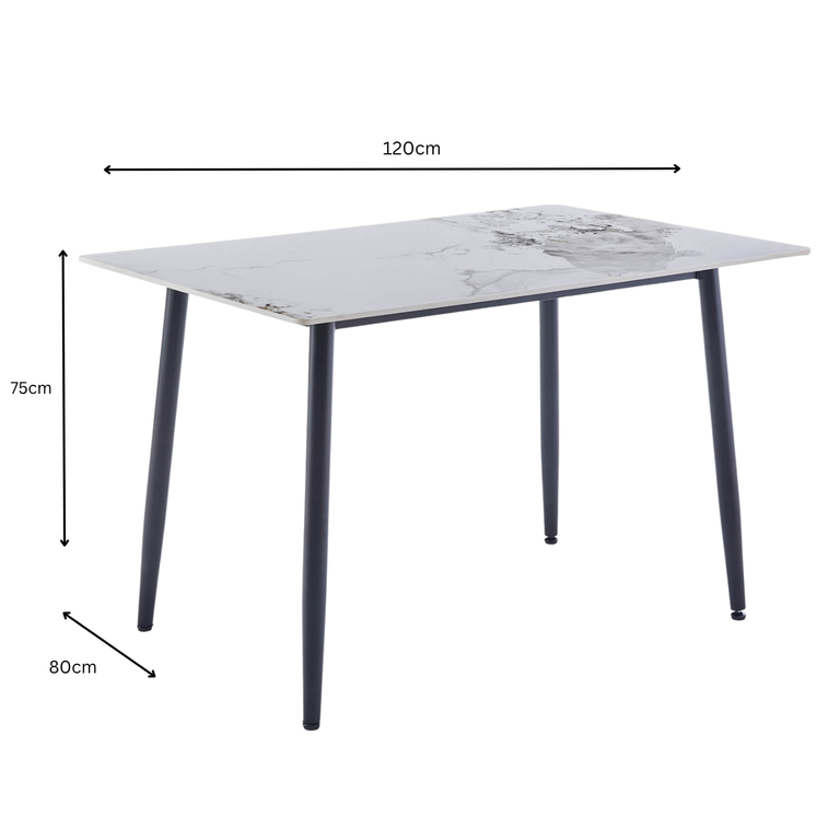 Cody Rectangle Dining Table 120cm White