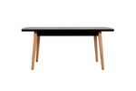 Magda Extending Dining Table Black Top Oak Leg