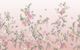 Floral mural with intricate flowers and ombre effect in Emporium design