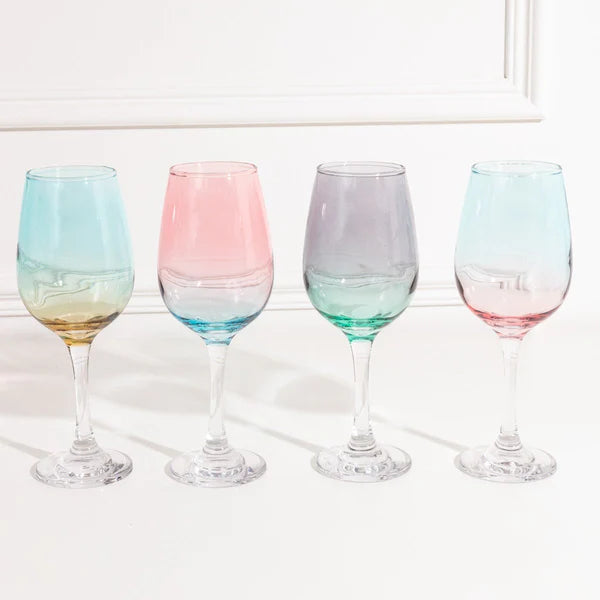 Newgrange Two Tone Lustre Wine Set - 4 Elegant Drinking Glass Collection for Entertaining & Gifting