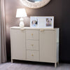 Slim farmhouse sideboard with cupboards and drawers