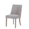 A front view of the Rosa Sand Linen Dining Chair, showcasing its elegant design and comfortable seating.