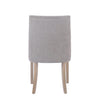 A full back view of the Rosa Sand Linen Dining Chair, displaying its elegant design and sturdy construction.