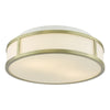 Royce two light IP44 bathroom ceiling light in matt antique brass