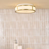 Royce two light IP44 bathroom ceiling light in matt antique brass - view 4
