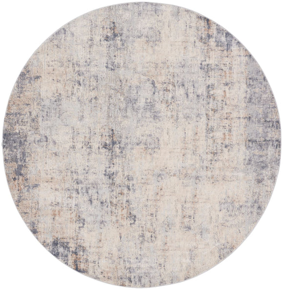 Nourison Rustic Textures Rug 01 Grey Beige - Round