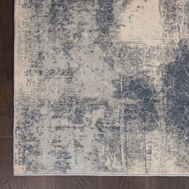 Nourison Rustic Textures Rug 02 Blue Ivory - Round