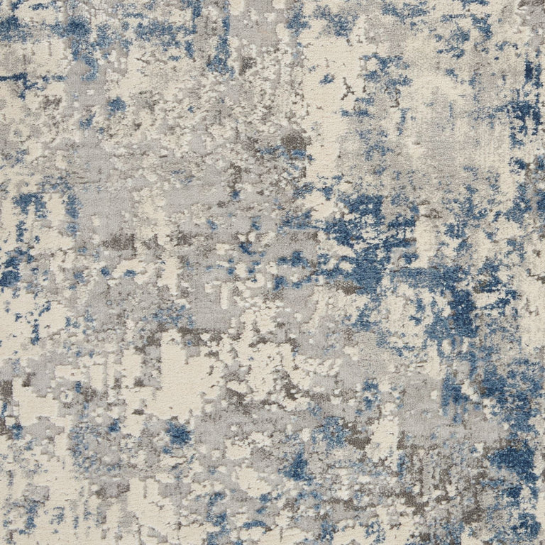 Nourison Rustic Textures Rug 07 Ivory Grey Blue - Round