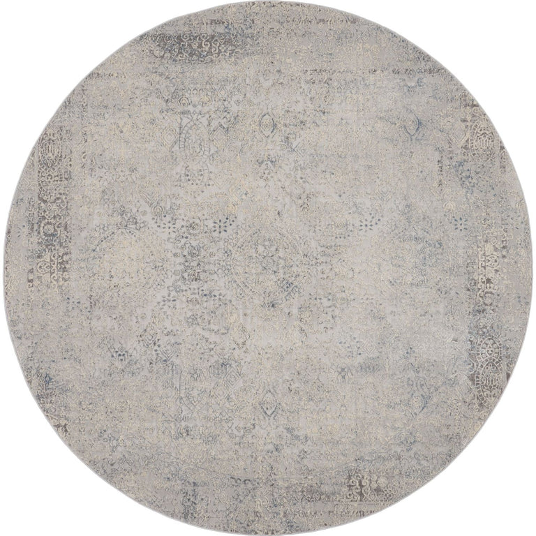 Nourison Rustic Textures Rug 09 Ivory Light Blue - Round