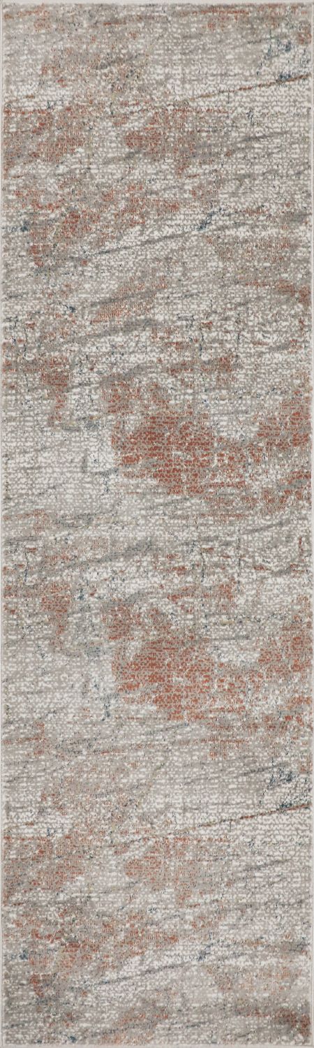 Nourison Rustic Textures Rug 15 Light Grey Rust - Runner