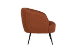 Embrace the inviting and earthy tones of the Shelbie Accent Chair in Rust. The chair's rust-colored upholstery exudes warmth and coziness, creating a welcoming atmosphere in your space. Its plush cushioning and ergonomic design provide optimal comfort, making it a perfect spot for relaxation or enjoying a good book. With its versatile color and stylish silhouette, the Shelbie Accent Chair in Rust effortlessly complements a variety of interior styles, adding a touch of character and charm to your home.