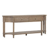Large rustic brown sofa table for your living space.