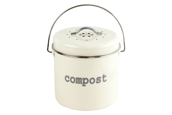 Apollo Compost Bin Cream Kitchen Caddy with Odour Lid – Food Preparation Waste Disposal Solution