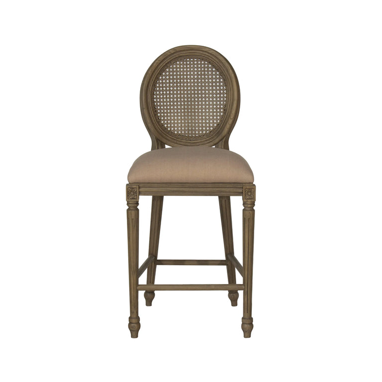 Sofia Rattan Back Balloon Counter Stool Rustic Brown