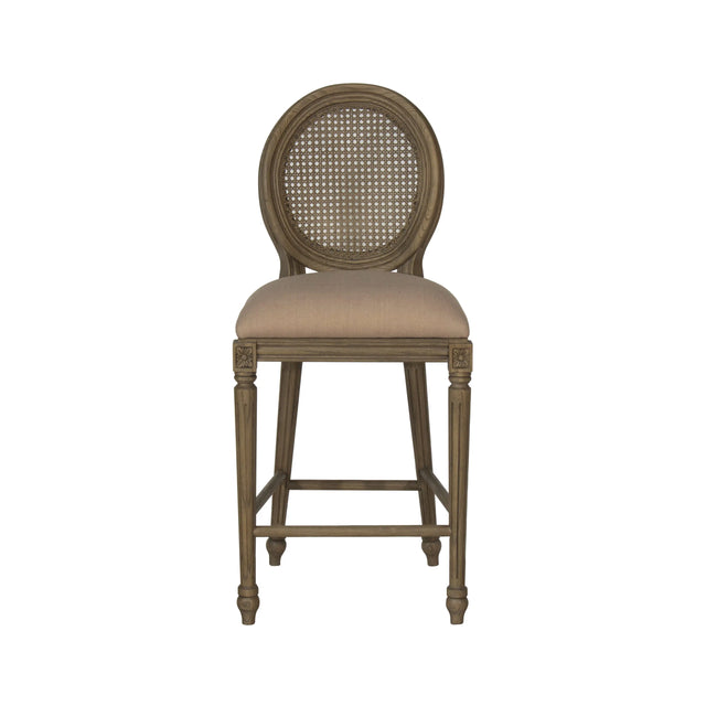 Sofia Rattan Back Balloon Counter Stool Smoked Oak