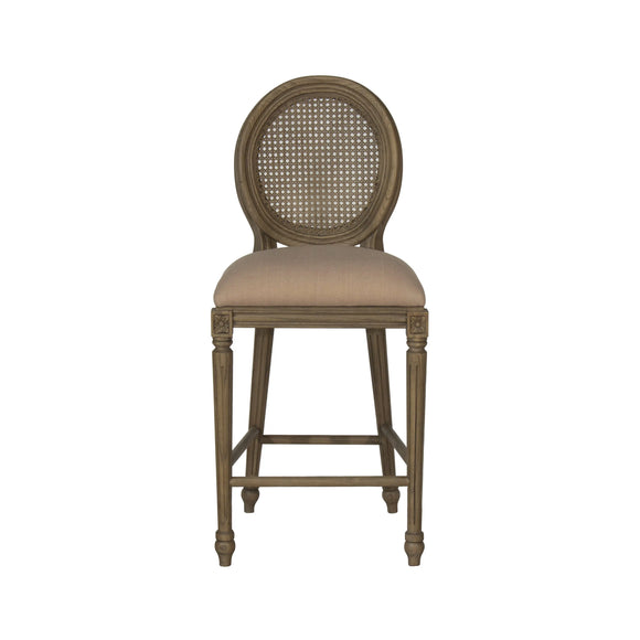 Sofia Rattan Back Balloon Counter Stool Rustic Brown