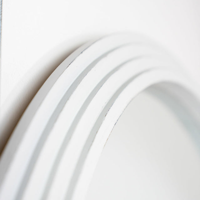 Stepped Round Wall Mirror Oyster 90x90cm