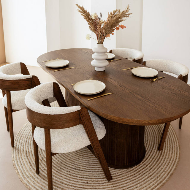 Cofra Ivy Oval Extending Dining Table 210cm Bordo