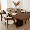 Cofra Ivy oval extending dining table in Bordo oak