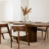 Cofra Ivy oval extending dining table in Bordo oak