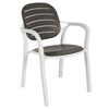 Experience comfort and sophistication with this wood effect white and anthracite garden dining chair. Its sleek design and durable construction make it a perfect addition to your outdoor dining set.