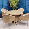 Claudia Outdoor Garden Dining Table 4 Chairs Set