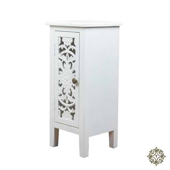 Introducing the Jessie 1 Door Cabinet in White, a charming storage solution that effortlessly combines style and function.