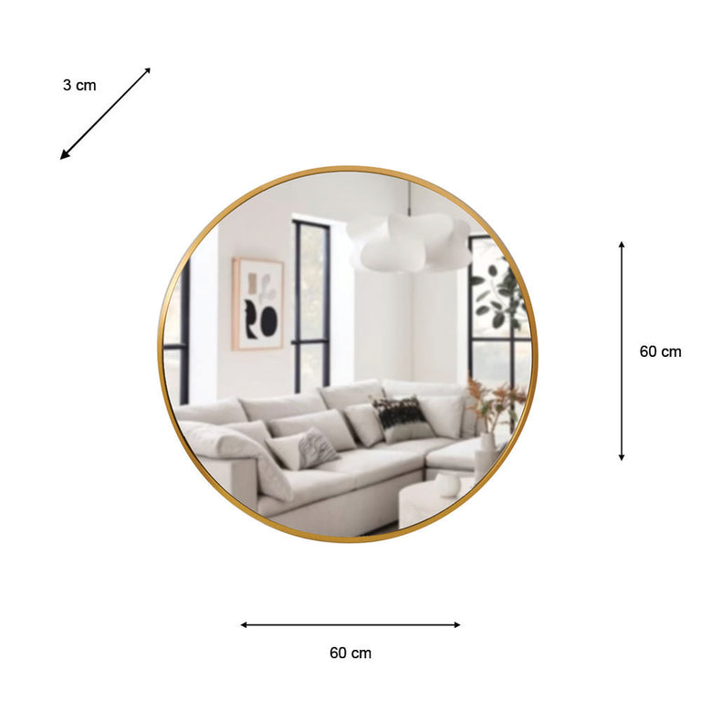 Modena Round Wall Mirror Gold 60cm