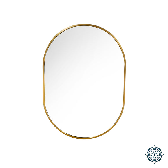 Add a touch of glamour to your decor with the Modena Oval Wall Mirror Gold, a stunning reflection of elegance and style that enhances any room with its opulent design.