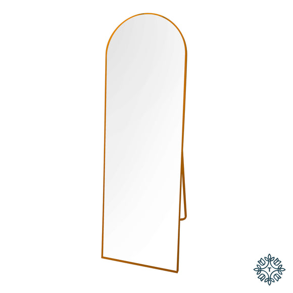 Elevate your space with the regal charm of the Modena Floor Standing Mirror Gold. A stunning fusion of form and function, this mirror adds a touch of opulence to your décor.