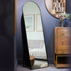 Modena Floor Standing Mirror Black 160cm – Full Length Arch Mirror