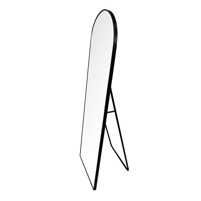 Modena Floor Standing Mirror Black 160cm – Full Length Arch Mirror