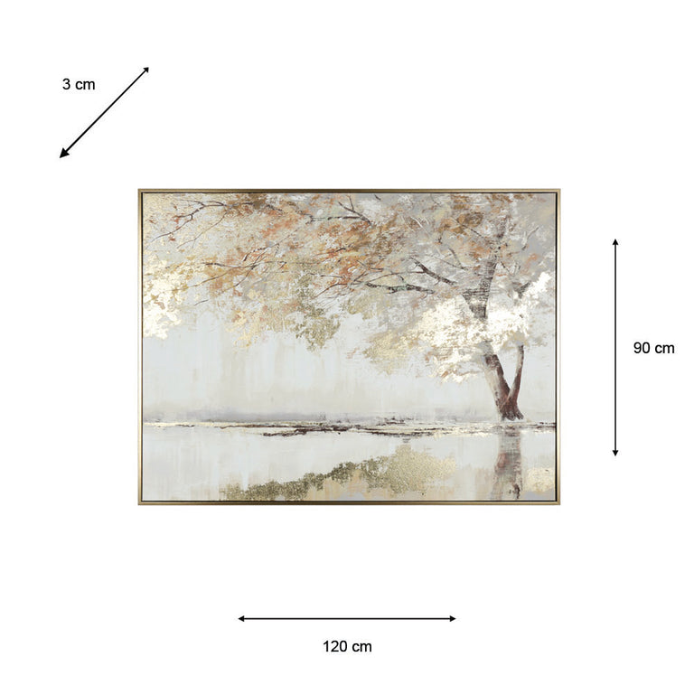 Framed Canvas Gilded Oak 120 X 90cm