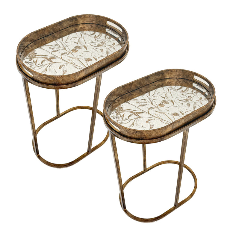 Vela Sofa Tables Set of 2 Gold