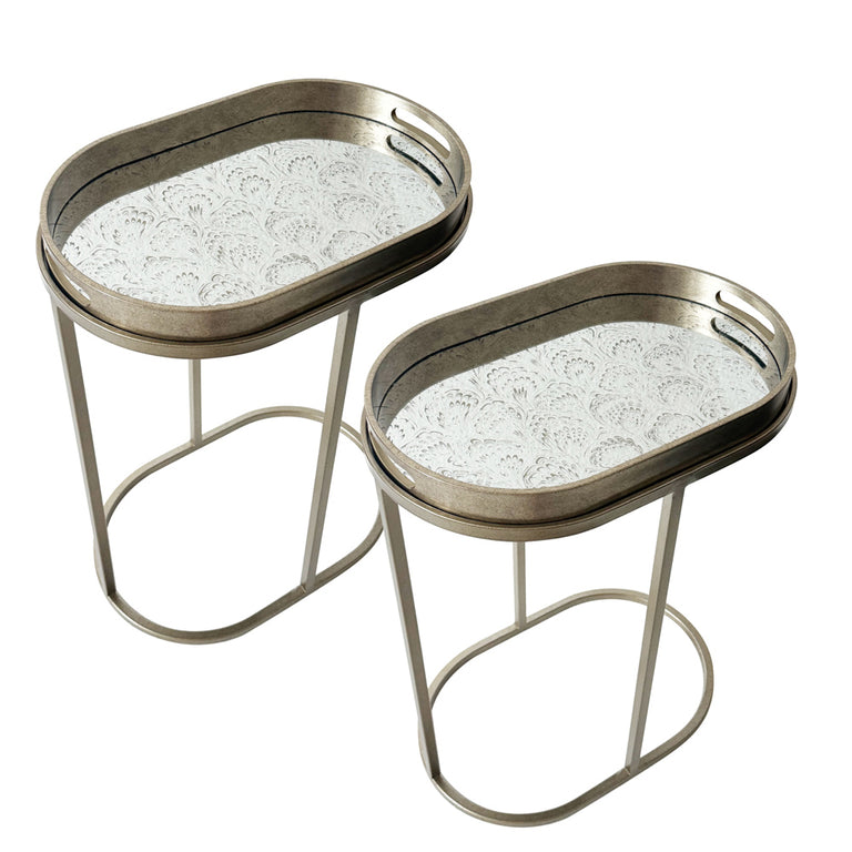 Lyra Sofa Tables Set of 2 Champagne