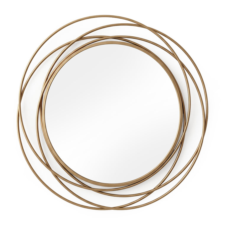 Nicole Swirl Round Mirror Gold 90cm