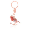 A gold-colored birdy keyring featuring a robin design.