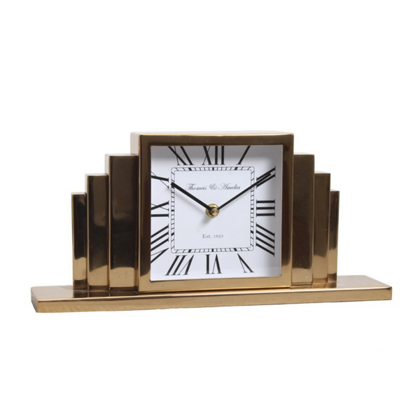 Thomas and Ameila Mantle Clock Gold