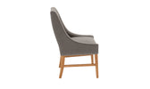 Valient dining chair in truffle linen. Traditional design with modern button back and chrome studding