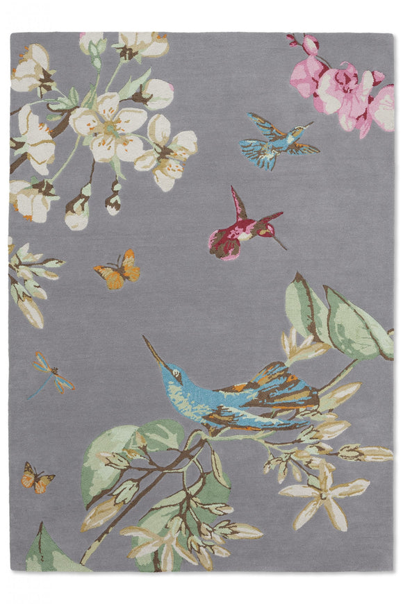 Wedgwood Hummingbird Rug Grey - Round