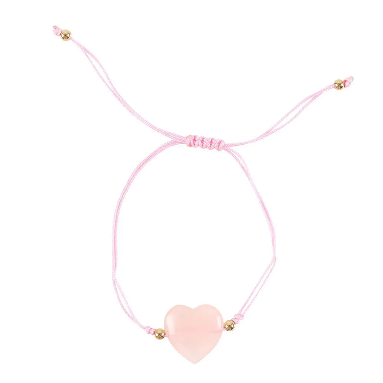 You Are Loved Rose Quartz Heart Bracelet - Pink Crystal Jewellery Gift for Love & Positivity