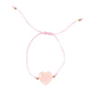 You Are Loved Rose Quartz Heart Bracelet on white background